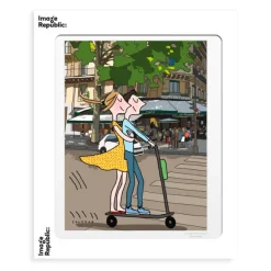 Affiche Bm Soledad Trotinettes 2 Magots - 30 X 40 Cm