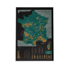 Affiche Carte A Gratter - La France Des Vins