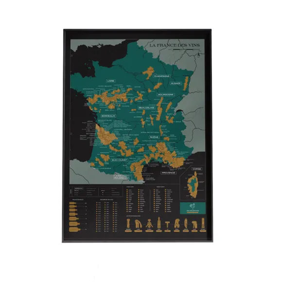 Affiche Carte A Gratter - La France Des Vins