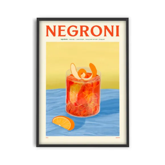 Affiche Cocktail - Elin Pk - Negroni