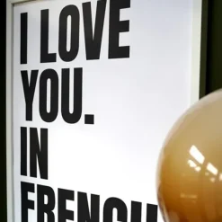 Affiche I Love You In French - 50 X 70 Cm - Black