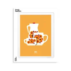 Affiche Le Duo Tasse 2 Orange - 30 X 40 Cm