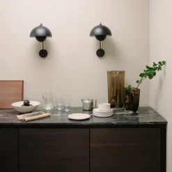 Applique Murale Flowerpot Vp8 H 35,5Cm - Noir Mat