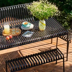 Banc Palissade En Acier Poudre - Anthracite