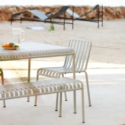 Banc Palissade En Acier Poudre - Gris Ciel