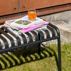 Banc Palissade En Acier Poudre - Anthracite