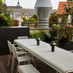 Banc Palissade En Acier Poudre - Gris Ciel