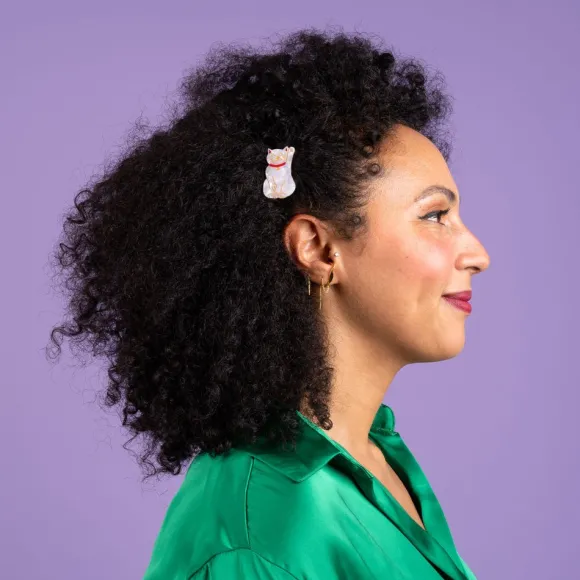 Barrette Chat Porte-Bonheur