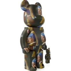 Bearbrick 400% + 100% Johannes Vermeer - La Jeune Fille A La Perle - 28 Cm