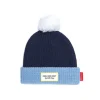 Bonnet Color Block - Bleu Et Blanc