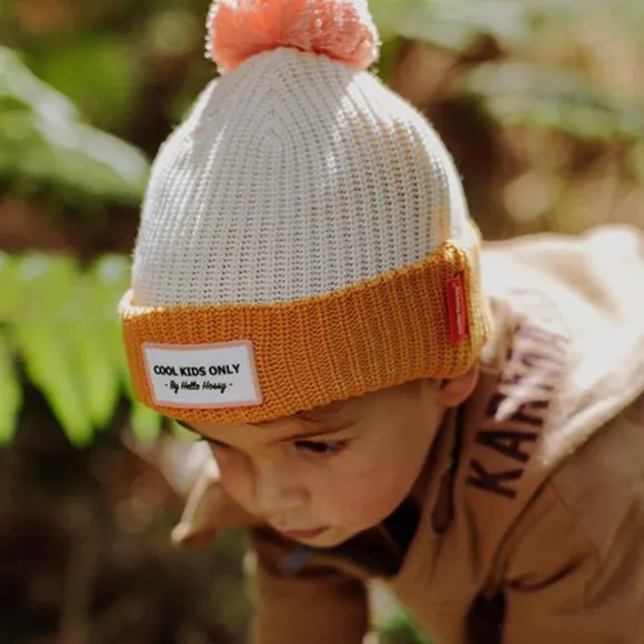 Bonnet Color Block - Creme, Curry Et Rose