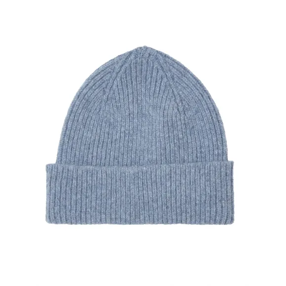 Bonnet En Laine Melangee - Denim