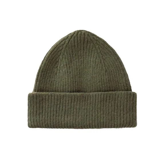 Bonnet En Laine Melangee - Kaki
