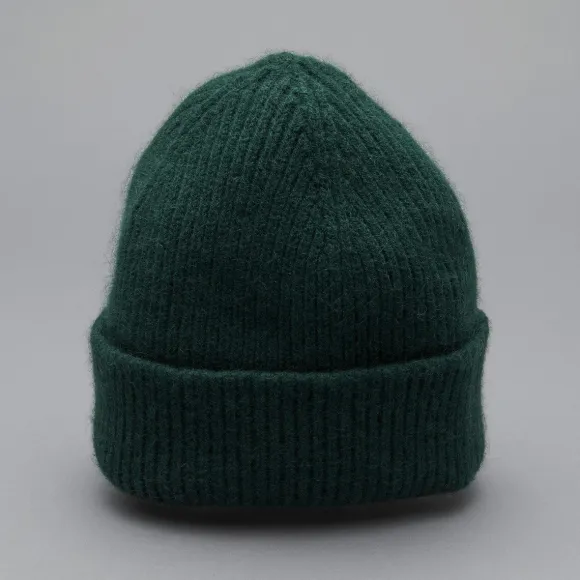 Bonnet En Laine Melangee - Vert Mousse