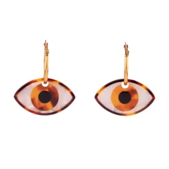 Boucles D'Oreilles Oeil - Marron