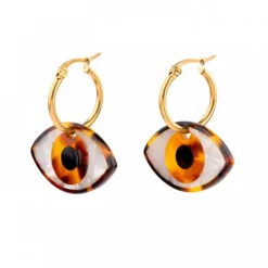 Boucles D'Oreilles Oeil - Marron