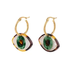 Boucles D'Oreilles Oeil - Vert
