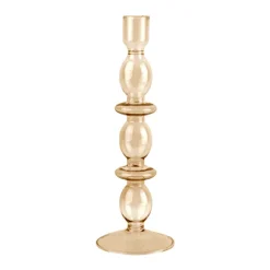 Bougeoir Art Bubbles En Verre - H 24 X O 8.5 Cm