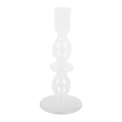 Bougeoir Art Bubbles En Verre - H 18 X O 8.5 Cm