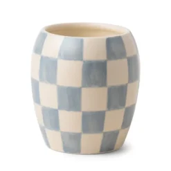 Bougie Damier En Porcelaine - Coton & Teck