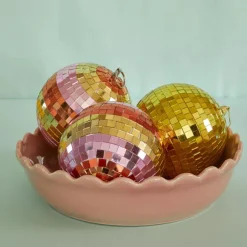 Boule Disco ? 5 Cm - Rayures Rose