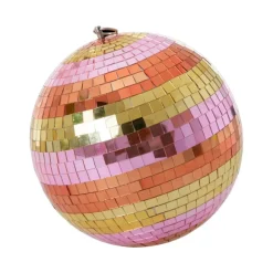 Boule Disco 29 Cm - Rayures Rose