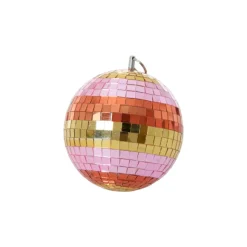 Boule Disco O 18 Cm - Rayures Rose