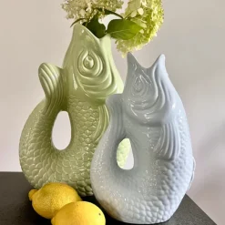 Carafe / Vase Monsieur Carafon Poisson - Vert Mousse
