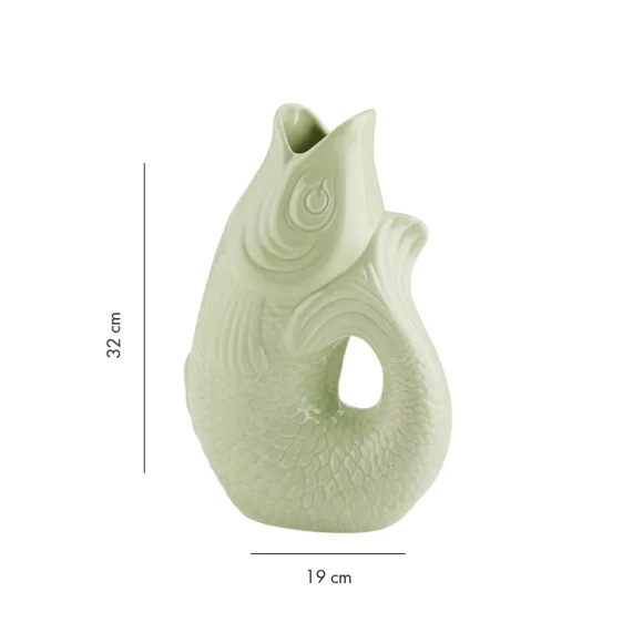 Carafe / Vase Monsieur Carafon Poisson - Vert Mousse
