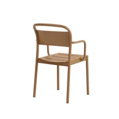 Chaise Accoudoirs Linear Steel Burnt Orange