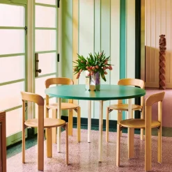 Chaise Rey En Hetre - O 49 X H 80 Cm - Rouge