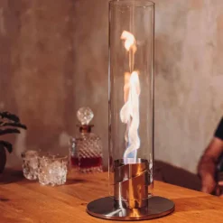 Cheminee / Feu De Table Spin 120 - O 23 X 54 Cm - Or