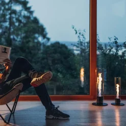 Cheminee / Feu De Table Spin 90 - O 19 X 40,5 Cm - Noir