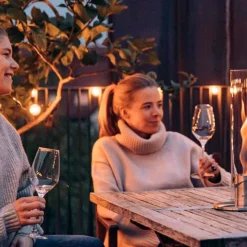 Cheminee / Feu De Table Spin 120 - O 23 X 54 Cm - Argent