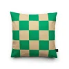 Coussin Checks - 45 X 45 Cm - Vert/Sable