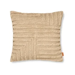Coussin Crease En Laine Plissee - Sable Clair