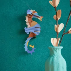 Décoration Murale Hippocampe Satyre - Bleu