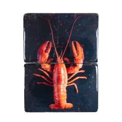 Décoration Murale Homard Rouge / Fond Noir - 29 X 40 Cm