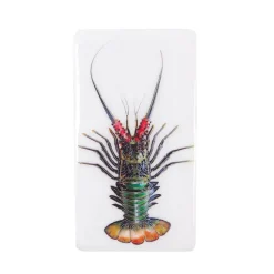 Décoration Murale Homard Vert / Fond Blanc - 20 X 35 Cm