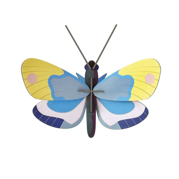 Décoration Murale Papillon Monarque Jaune En Carton Recycle