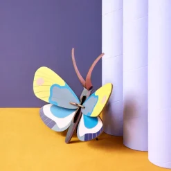 Décoration Murale Papillon Monarque Jaune En Carton Recycle