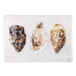 Décoration Murale Trois Huitres Sur Fond Blanc - 29 Cm X 20 Cm