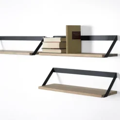 Etagere Ribbon En Chene Et Metal Noir - L 70 Cm