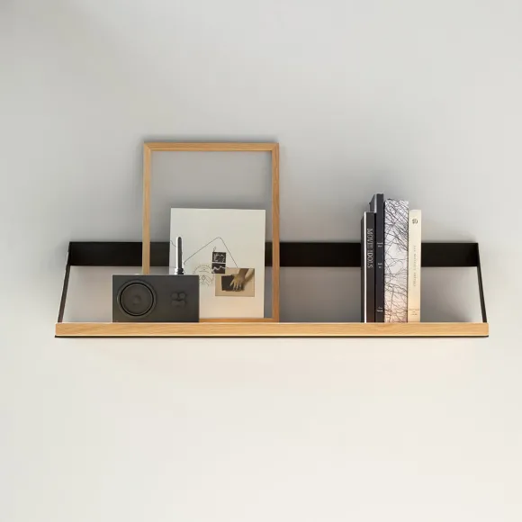 Etagere Ribbon En Chene Et Metal Noir - L 70 Cm