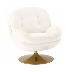 Fauteuil Memento En Velours - 81 X 86 X 83 Cm - Blanc