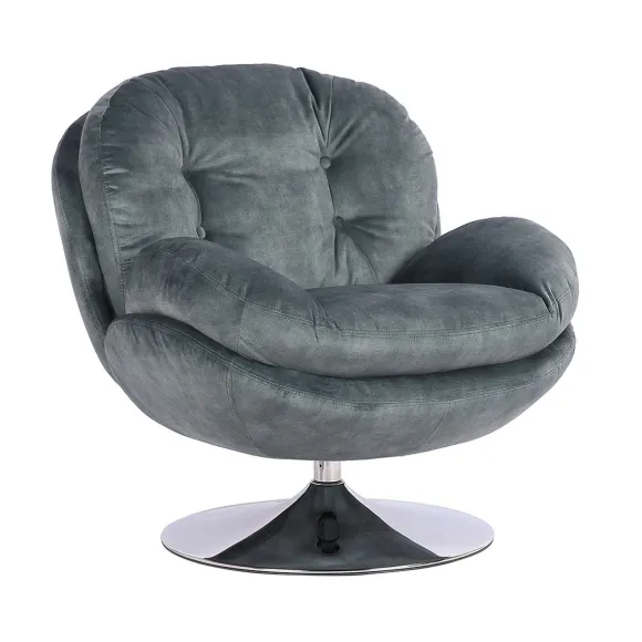 Fauteuil Memento En Velours - 81 X 86 X 83 Cm - Petrole