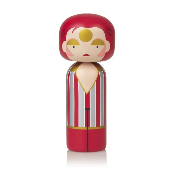 Figurine En Bois - Kokeshi Sketch.Inc - Ziggy Stardust - 14.5 Cm