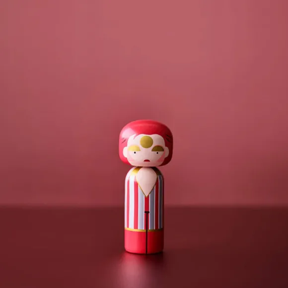 Figurine En Bois - Kokeshi Sketch.Inc - Ziggy Stardust - 14.5 Cm