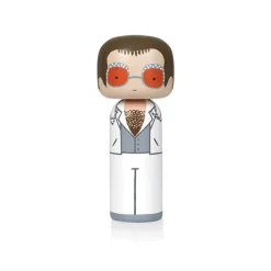 Figurine En Bois Kokeshi Sketch.Inc Elton Blanc - 14.5 Cm