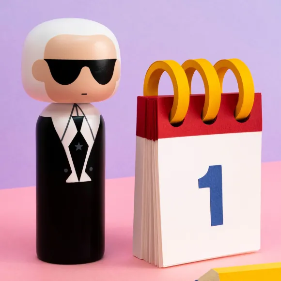 Figurine En Bois Kokeshi Sketch.Inc Karl - 14.5 Cm